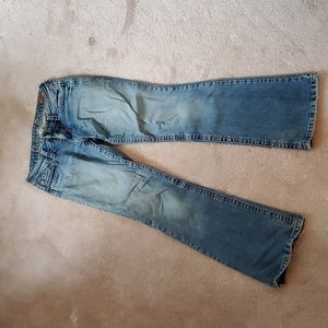 deLiA*s Low Rise Flare Med Wash Jeans Size 5
